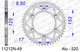 Corona AFAM 11212N-49 in all. passo 520 HM-HONDA CRE 125 R ENDURO 2002  -2007